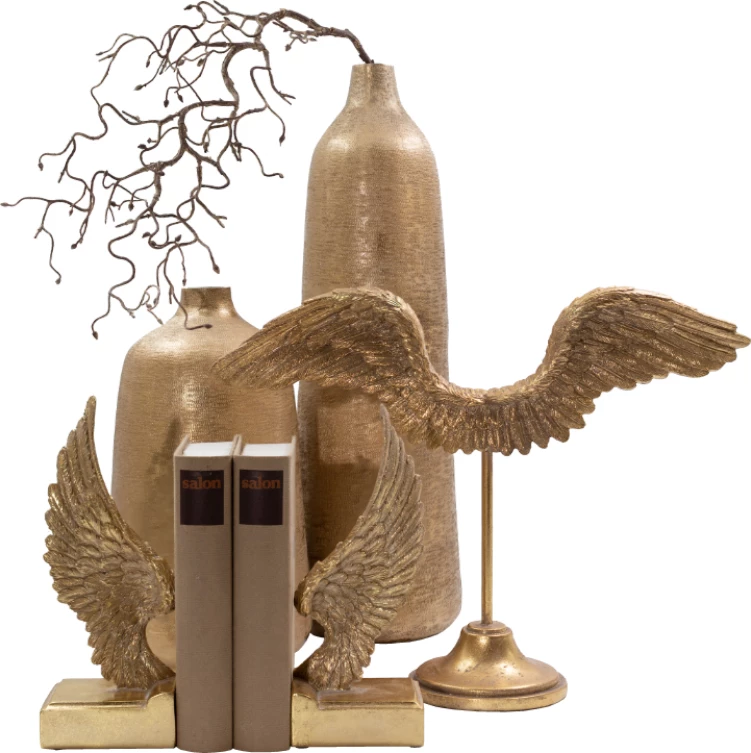 Dekor VOLE, krahë, polirezine, ngjyrë ari antik, 41x12x30 cm