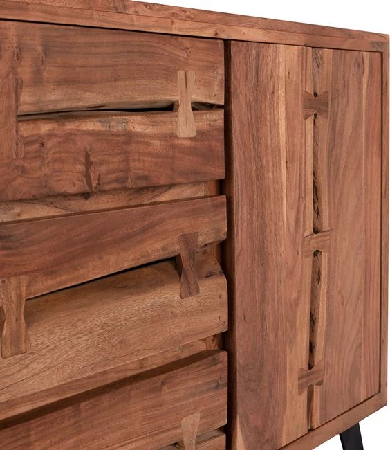 Bufe FH8176 Fansi prej druri akacie natyral 150x45x86cm