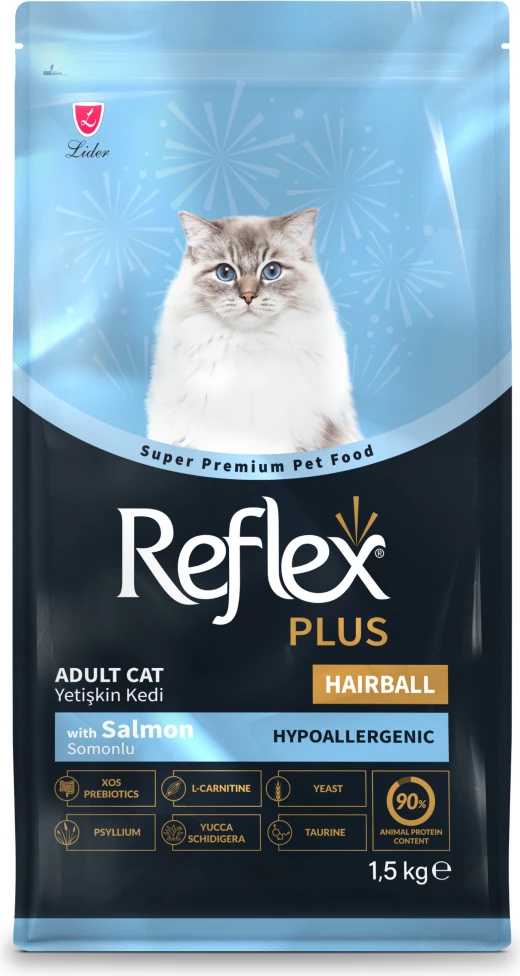 Reflex Plus Hipoalerjenik Hairball Salmon për Macet e Rritura 1.5kg