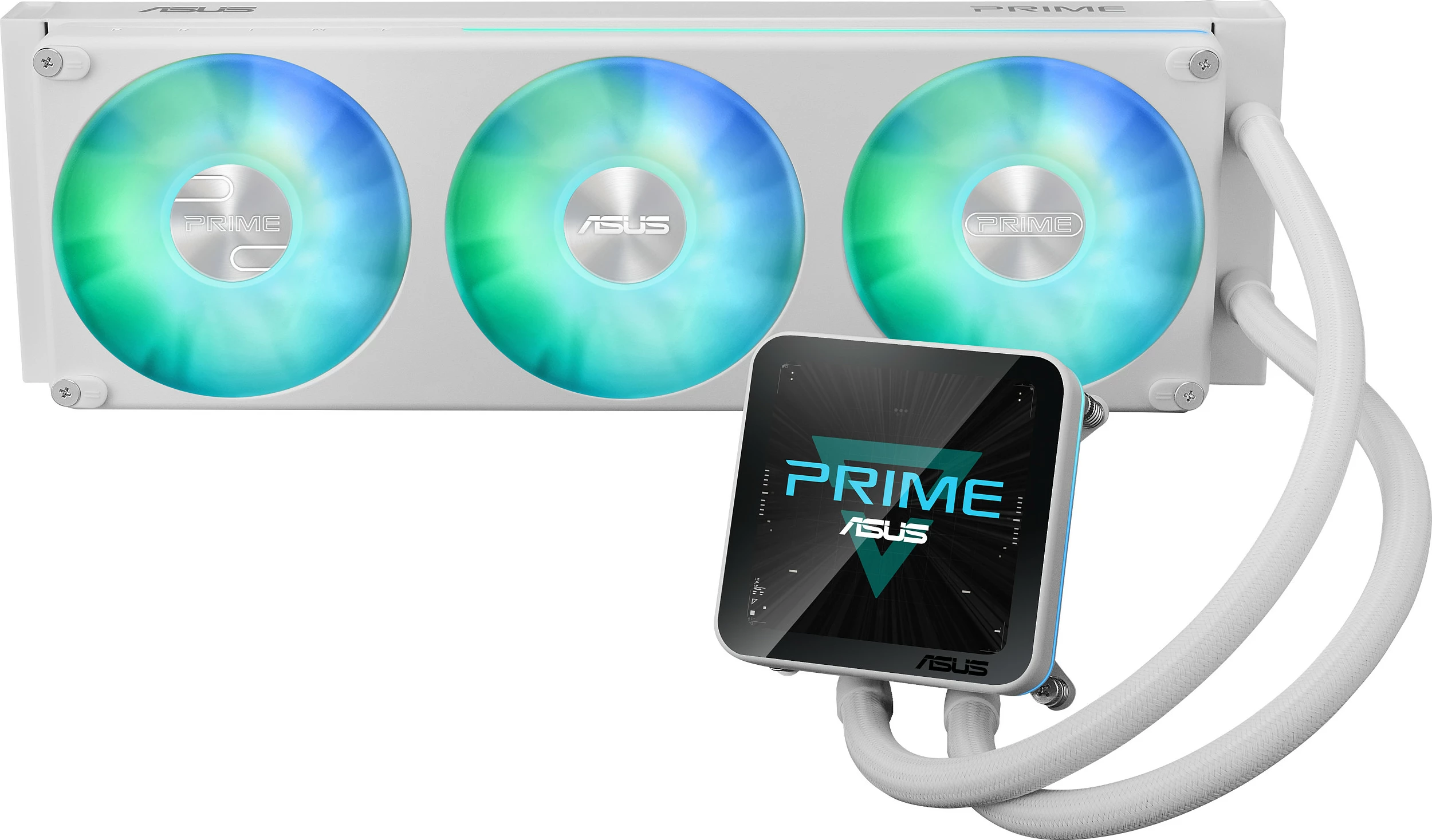 Ftohës uji CPU ASUS PRIME LC II 360 ARGB me LCD, 360mm, i bardhë