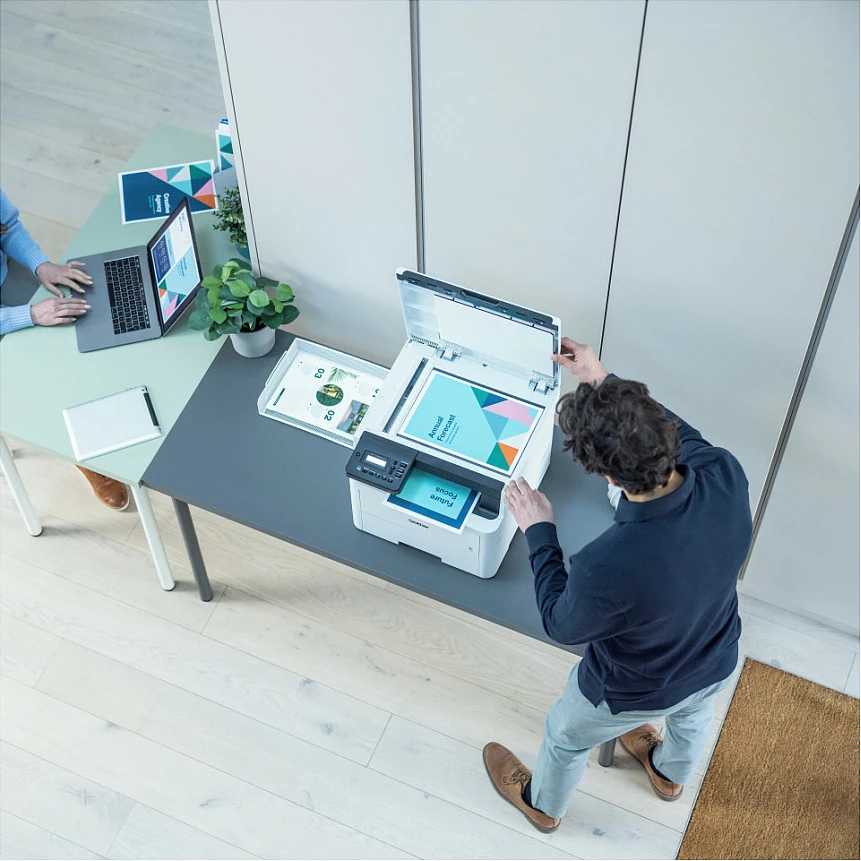 Printer multifunksional Brother DCP-L3520CDW, LED, A4, Wi-Fi, Duplex, me ngjyra, i bardhë