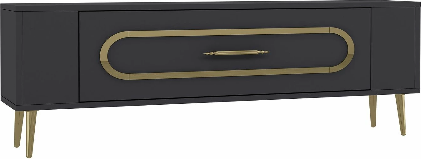 Komodë TV Skye Decor, Retrop3, anthracite, gold
