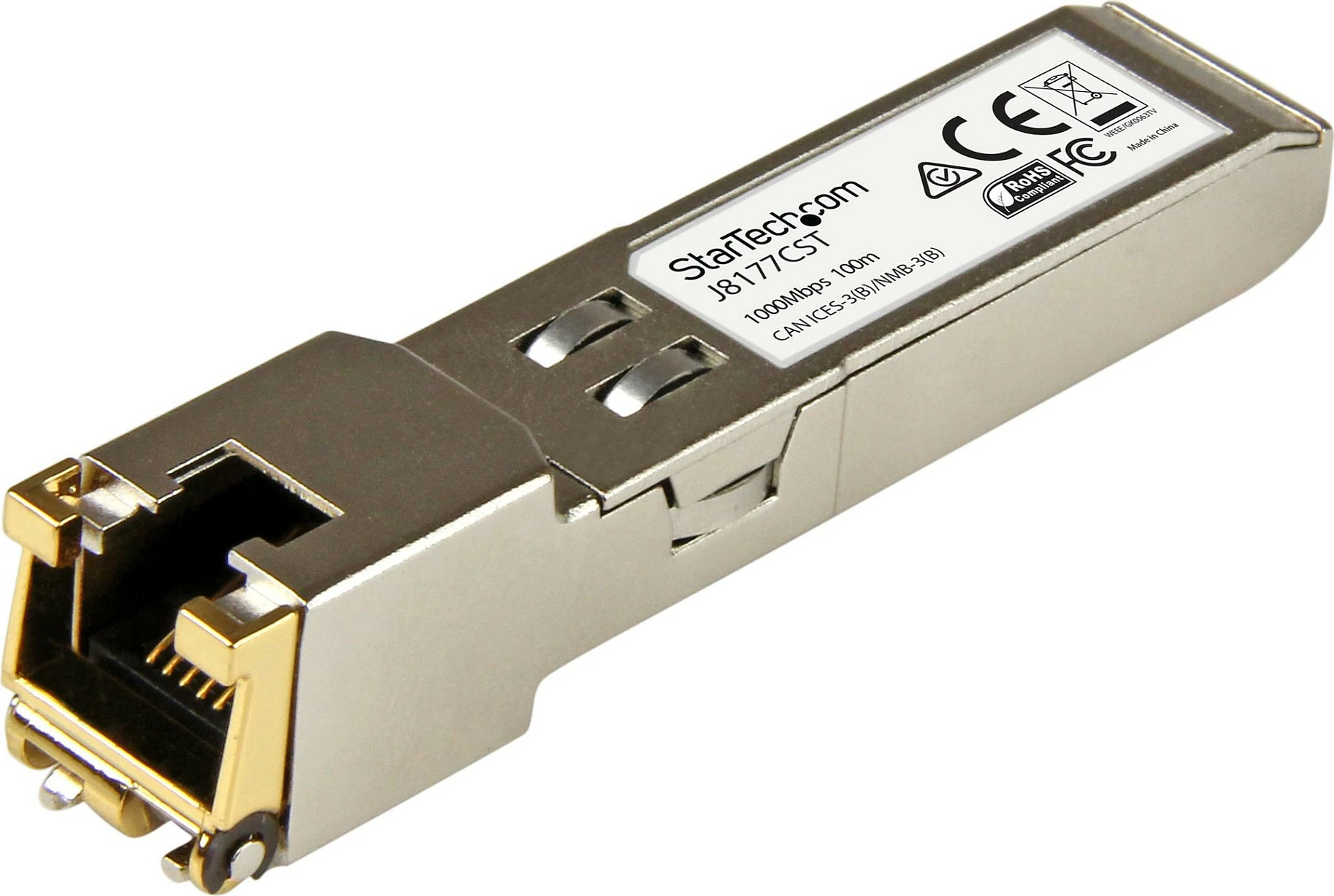 Modul SFP transceiver StarTech J8177CST, 1Gbps 1000BASE-T, RJ45, 100m, argjendtë