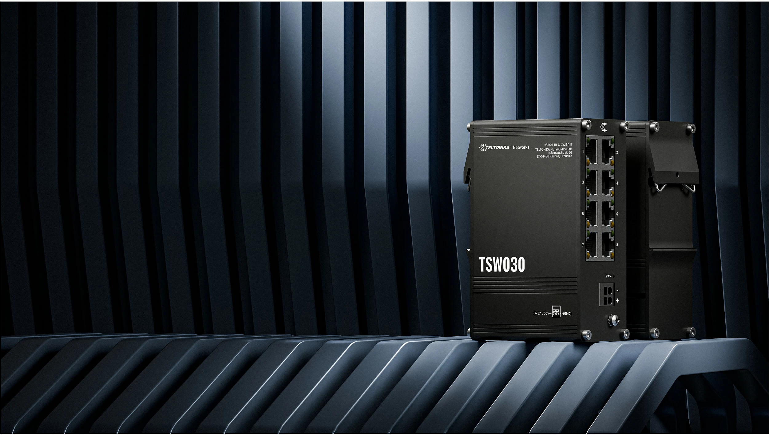 Switch Teltonika TSW030, 8x RJ45 10/100 Fast Ethernet, Unmanaged, DIN Rail, IP30, i zi