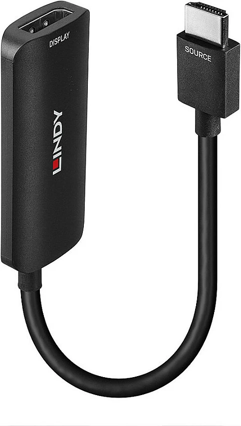 Konvertues LINDY HDMI në DisplayPort 1.2, 4K@60Hz, i zi