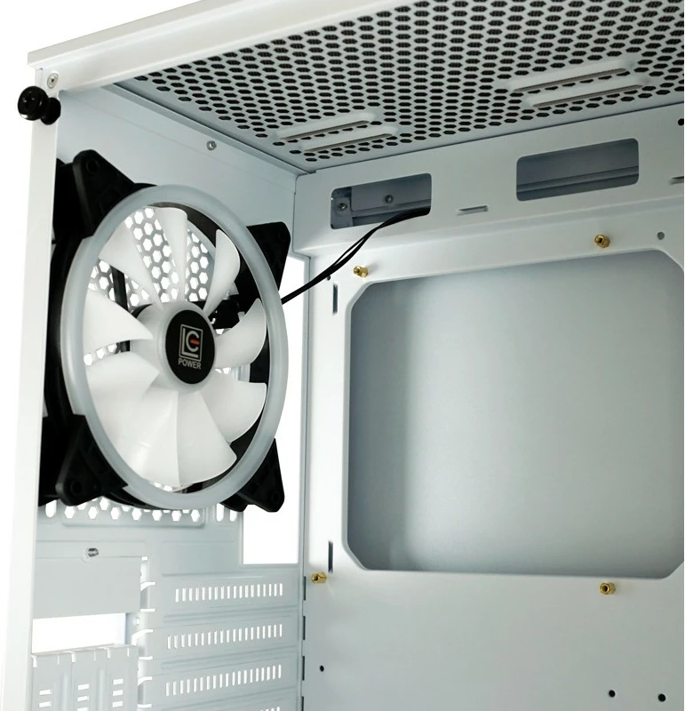 Kasë LC-Power Gaming 803W RGB, Midi Tower, xham i temperuar, e zezë/e bardhë