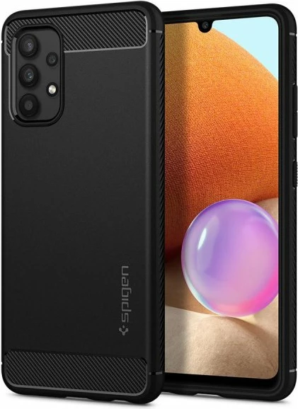 Mbështjellës Spigen Rugged Armor për Samsung Galaxy A72/A726 5G, silikon, i zi