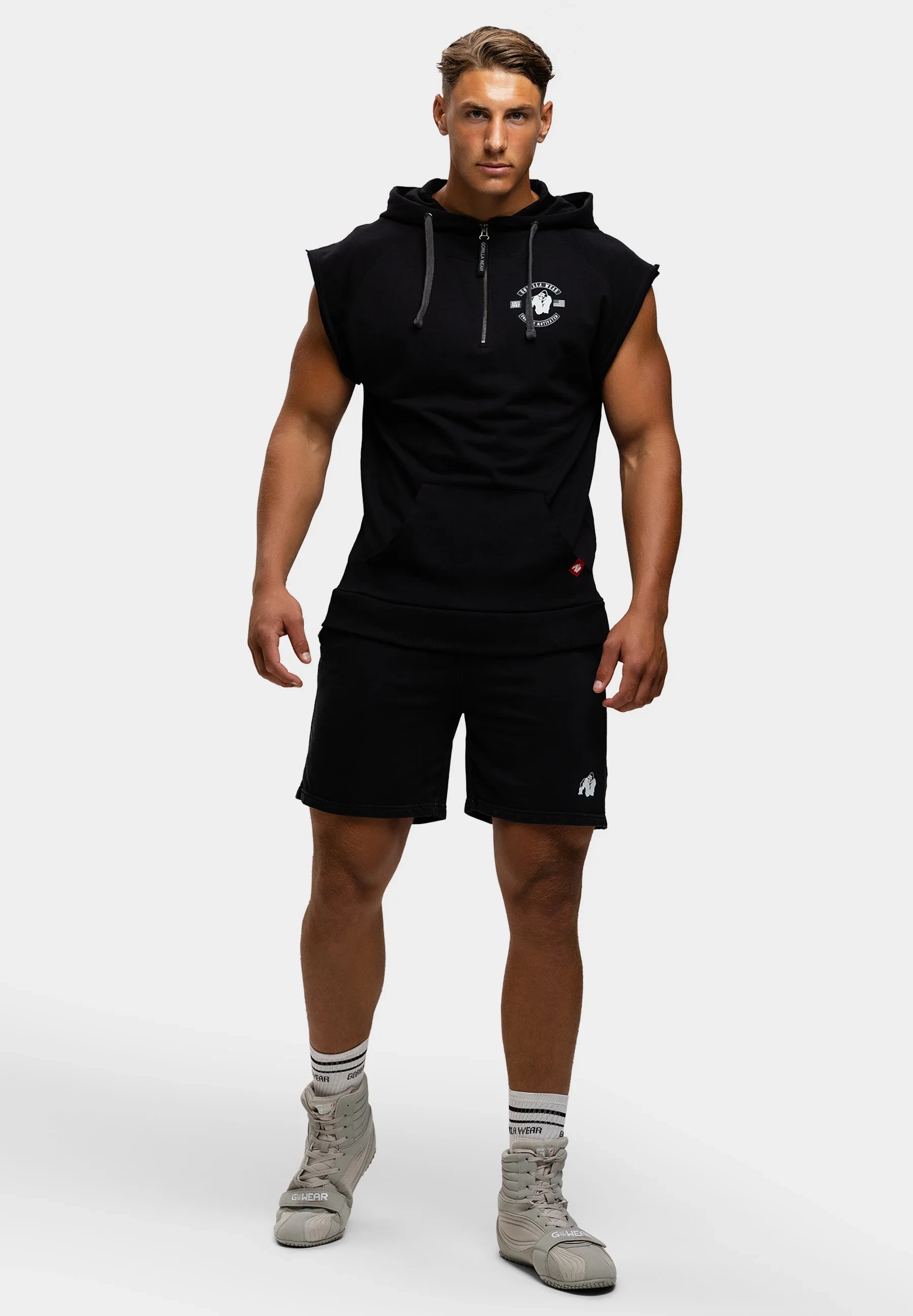 Huntley Sleeveless Hoodie - Black [Madhësia: L]