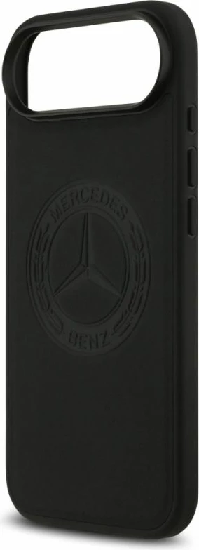 Kapak telefoni Mercedes Leather Vintage Logo MagSafe për iPhone Air, i zi
