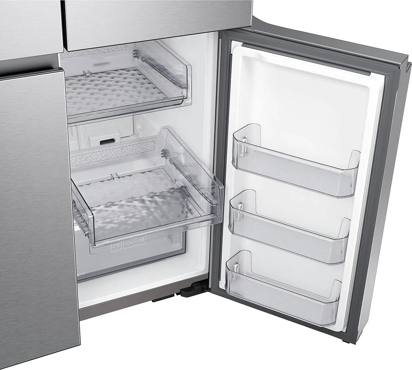 Frigorifer Samsung RF65DG960ESREO 647 L French Door, treftohje, Beverage Center, dy prodhues akulli, Wi‑Fi, klasë energjie E, Real Steel