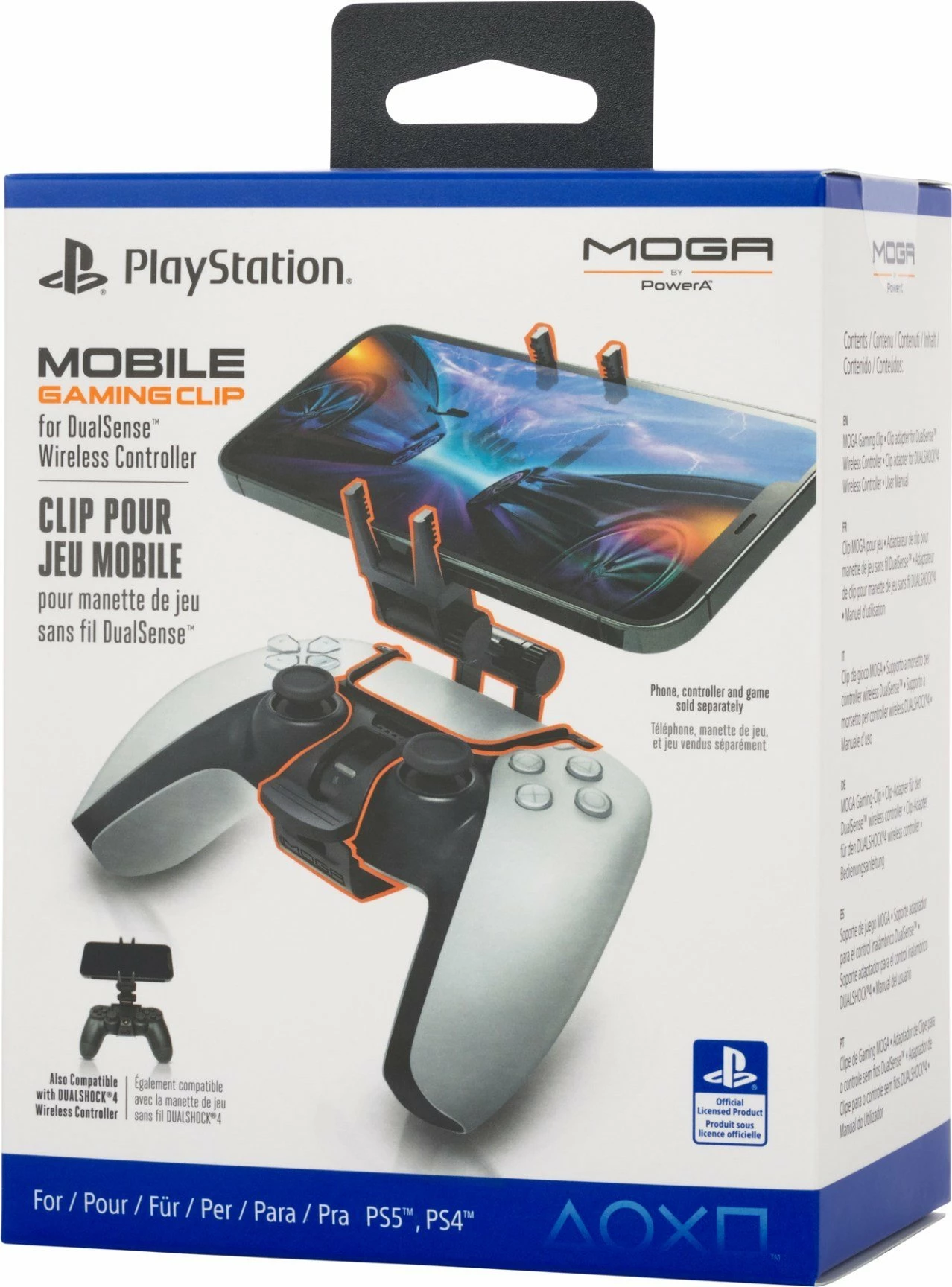 Mbajtëse telefoni PowerA Phone Holder për kontrollor DualSense & DualShock 4, e zezë