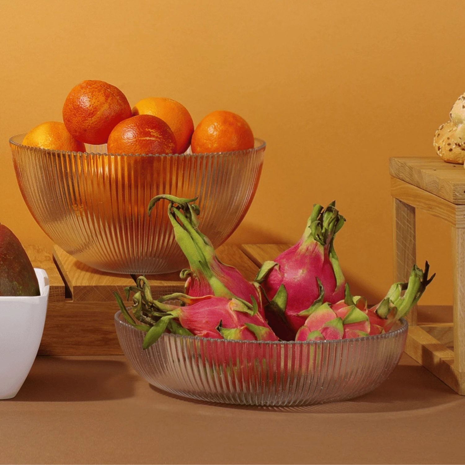 Tas servirës, Fine Dine Aura, 3.5 L, Ø250 mm, xhami, transparent