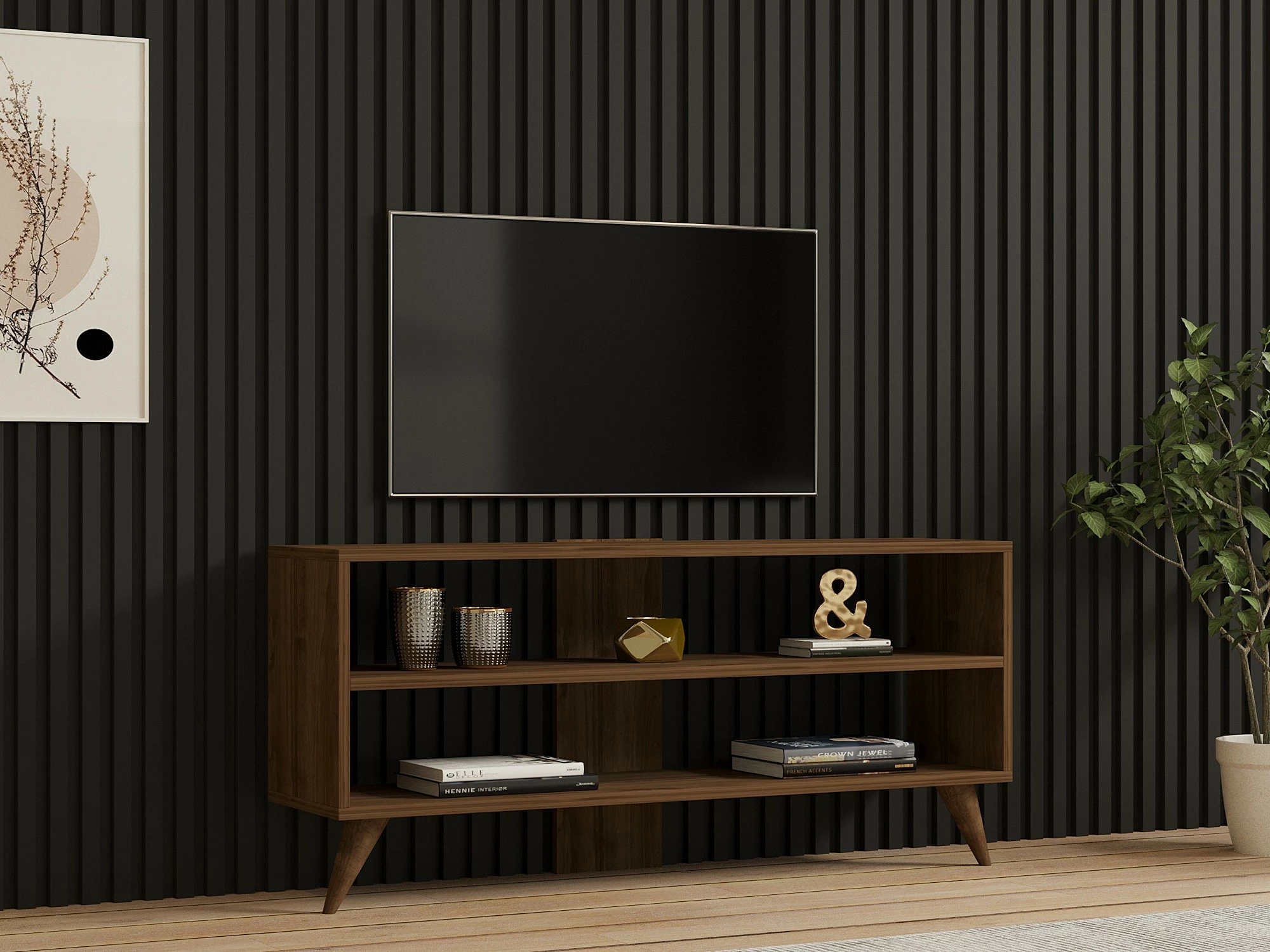 Komodë TV Hanah Home, një copë, ngjyrë arre