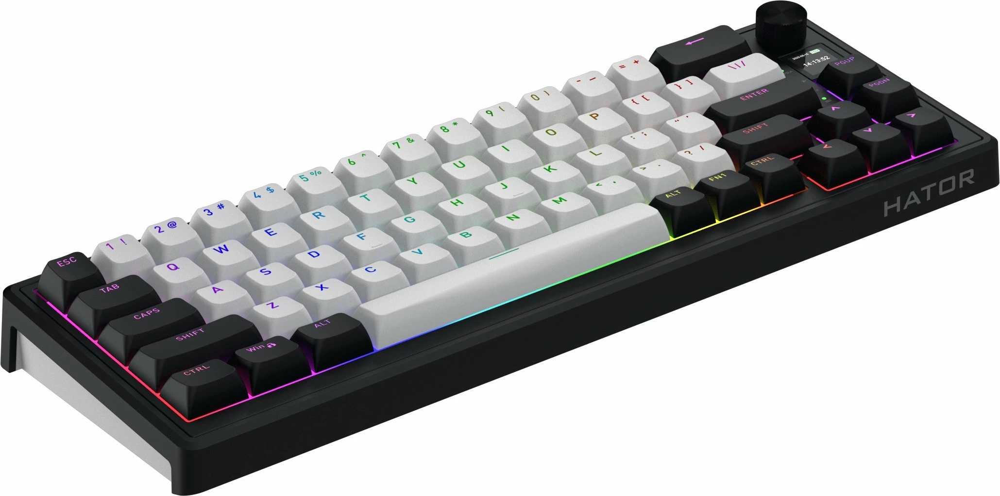 Tastierë gaming Hator Skyfall 65 Mag Ultima 8K Wireless (HTK3860), Aurum Ice Magnetic, 65%, RGB, US layout, e bardhë