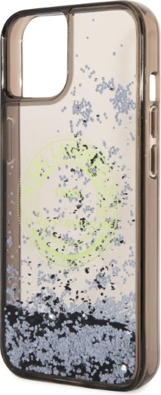 Mbështjellës Karl Lagerfeld Liquid Glitter RSG për iPhone 14 Plus, i zi