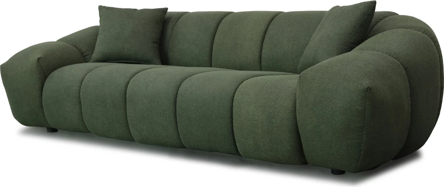 Divan BOSSANOVA, 3 vende, ngjyrë e gjelbër e errët, 255x115x71cm