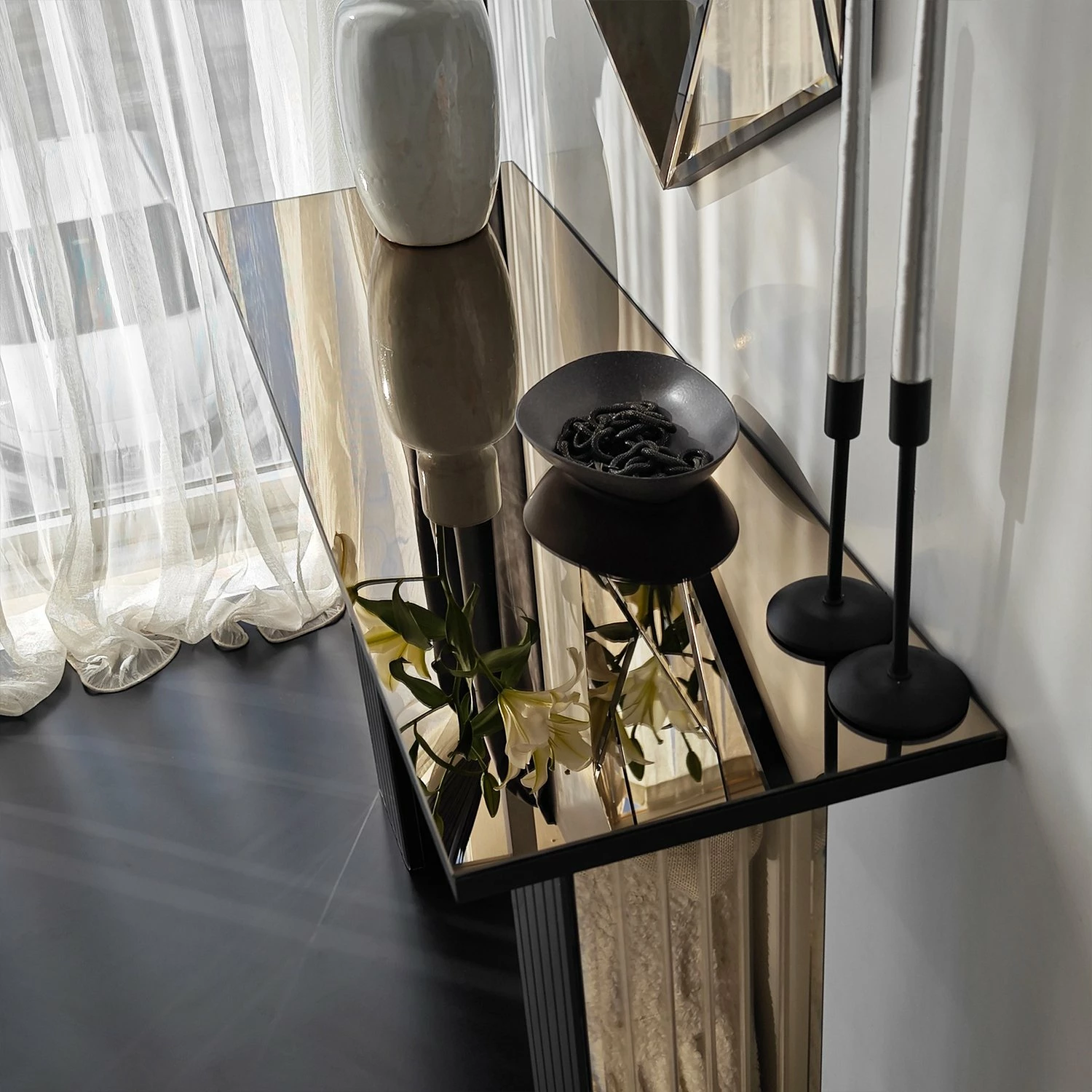 Komodë Hanah Home, 3 sirtarë, ngjyrë bronzi