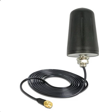 Antena WLAN DeLOCK 802.11 b/g/n, 2 dBi, SMA, kabllo 3 m, për jashtë, e zezë