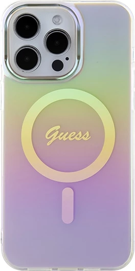 Mbështjellës Guess GUHMP15XHITSP për iPhone 15 Pro Max 6.7", MagSafe, rozë