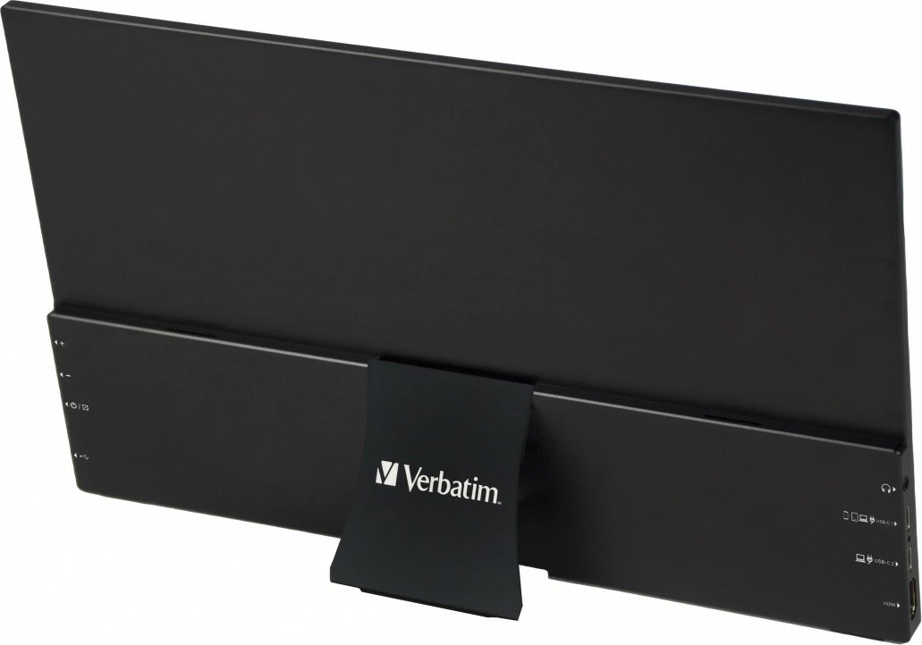 Monitor portativ me prekje, Verbatim PMT-14, 14" Full HD IPS, 10-pika, altoparlantë të integruar, USB‑C/HDMI, i zi