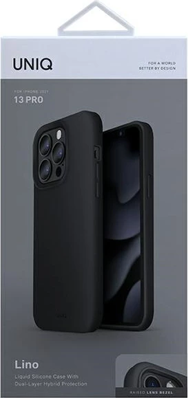 Mbështjellës UNIQ Lino për iPhone 13 / iPhone 13 Pro, i zi