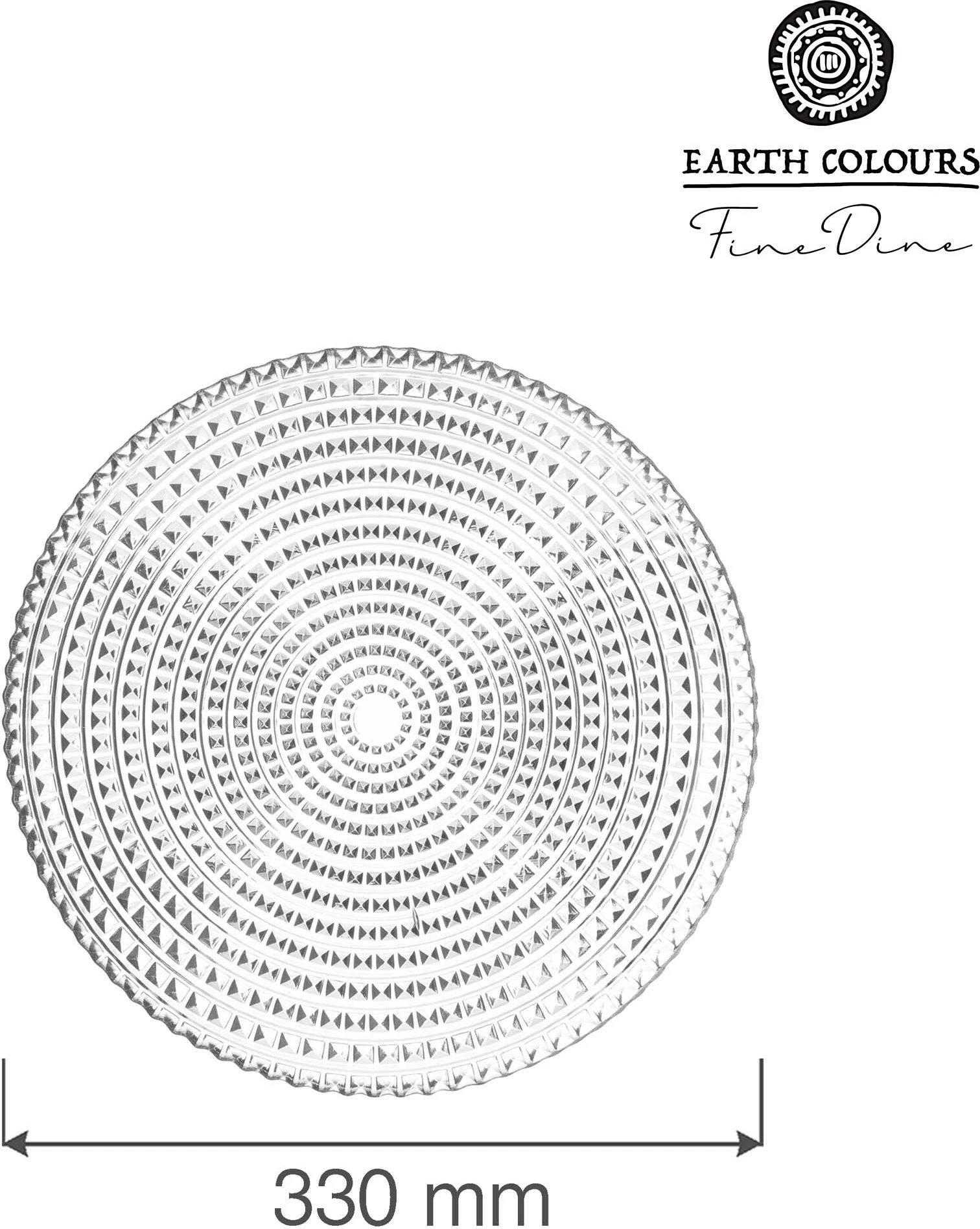Pjatë prezantuese qelqi Fine Dine Vibe Ø330 mm, transparente, set 6 copë