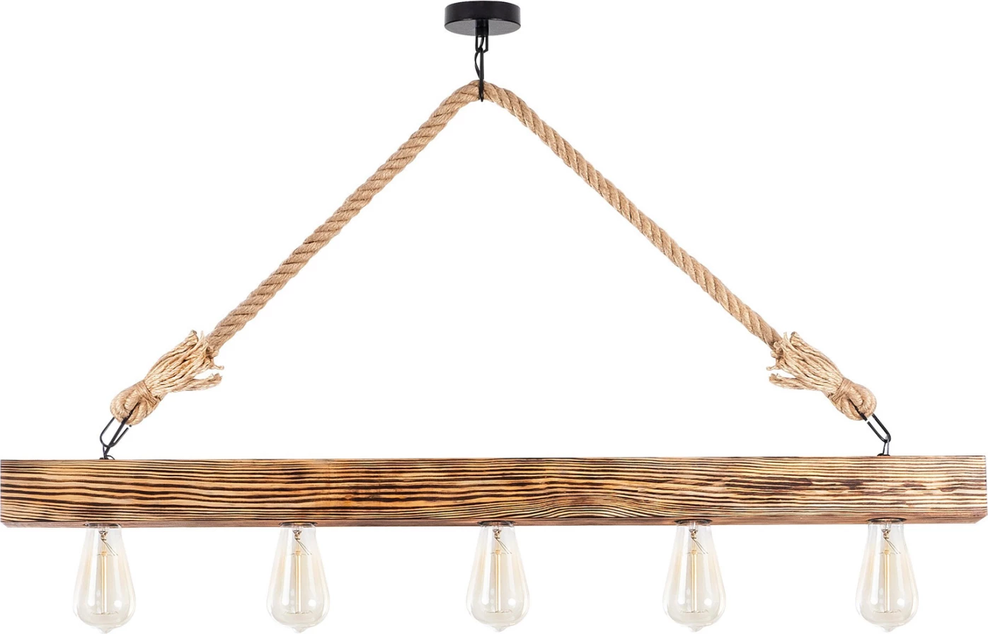 Dritë varëse prej druri me detaje litari FH7263 100Χ7Χ53 cm