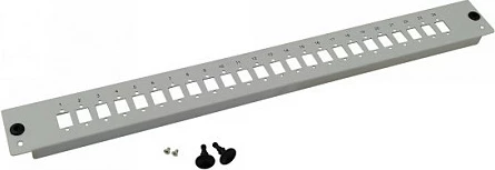 Panel frontal Helos LWL 19" Breakoutbox, 24-port, çelik, gri