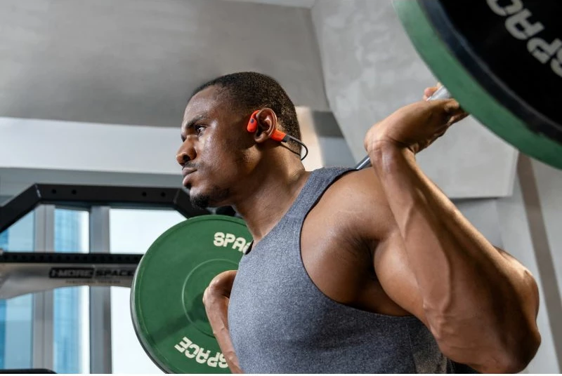 Kufje pa tela Shokz për sport, gri