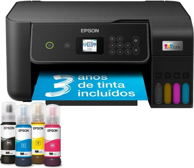 Printer multifunksional, Epson, EcoTank ET-2870 (C11CJ66421), A4, Inkjet 1200 dpi, 28-37 ppm, e zezë