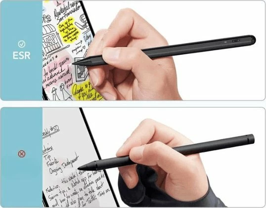 Stilus ESR Digital+ Magnetic për iPad, majë 2mm, karikim USB-C, set me majë rezervë + kabllo USB-C, i bardhë
