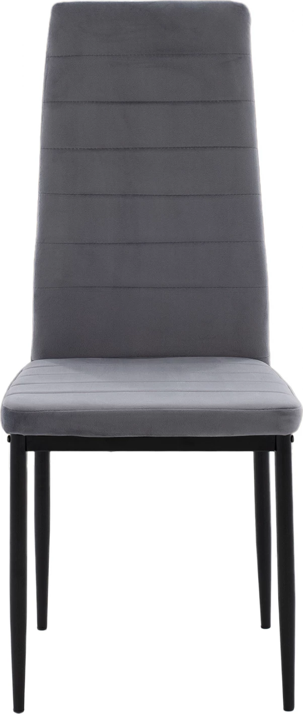 Karrige metalike FH0037.31, kadife gri, me kornizë metalike, set prej 4 copash