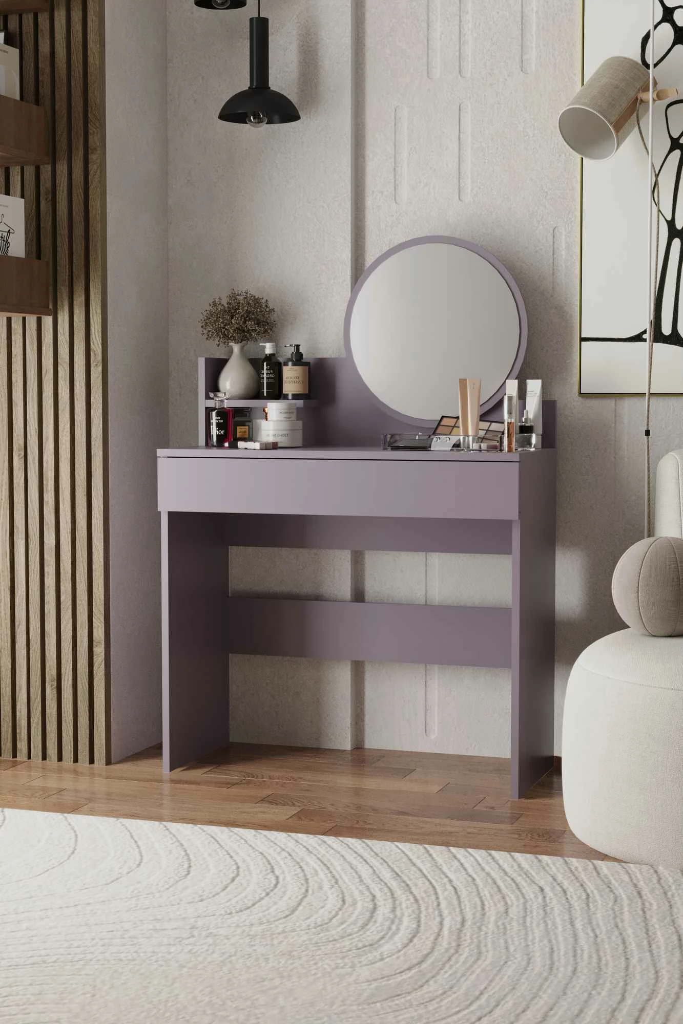 Tavolinë grimi Skye Decor, Harmony Mini Round, ngjyrë Anemone