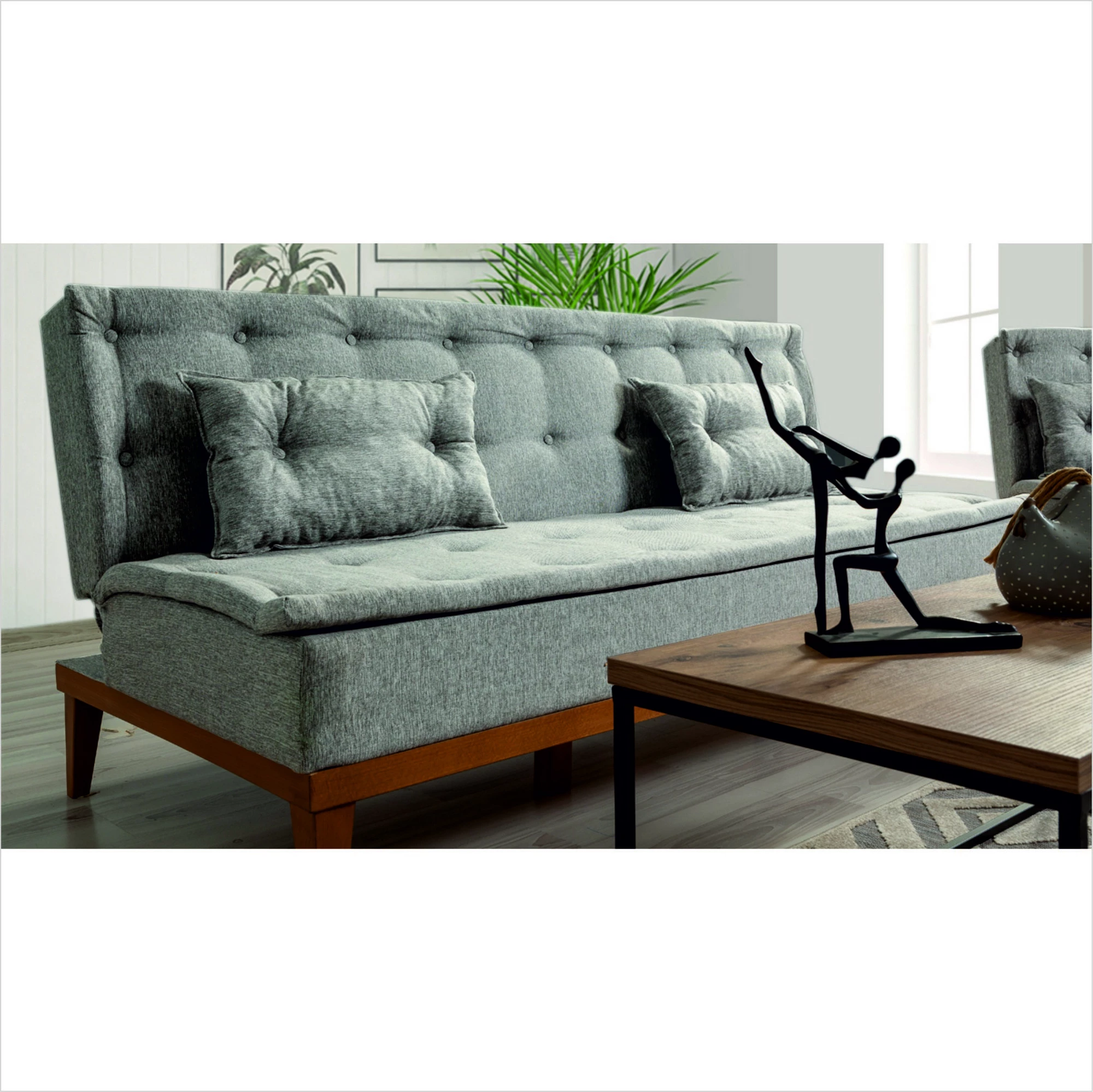 Set divan-krevat Atelier del Sofa, ngjyrë gri, Fuoco-TKM03-1008