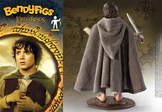 Figurë koleksionuese Noble Collection Bendyfigs Lord of the Rings Frodo Baggins 18 cm, fleksibile, me bazë