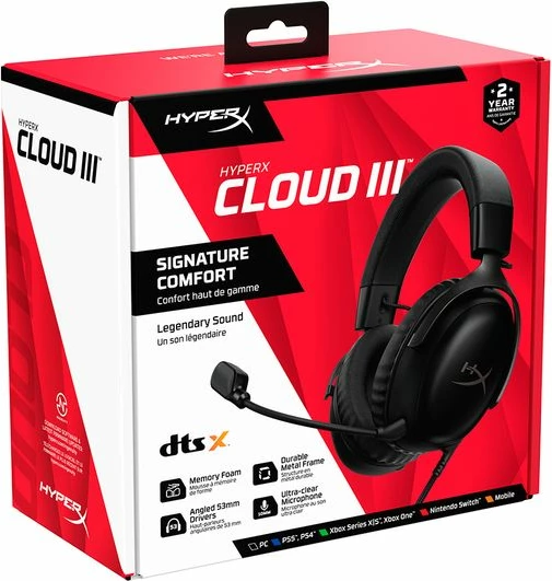 Kufje Gaming HyperX Cloud III – USB, 3.5mm, Të Zeza