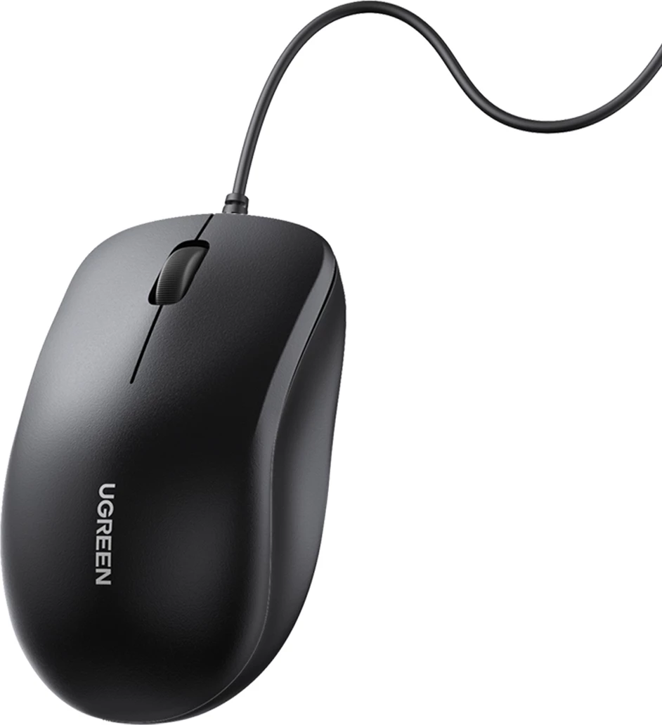Maus me kabllo Ugreen 90789 1200 DPI, USB 1.5 m, i zi, në kuti