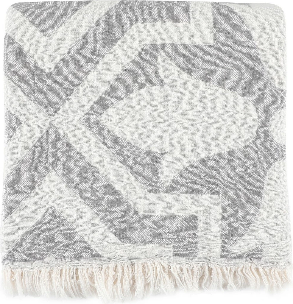 Peshqir plazhi Fouta, Lalezar, ngjyrë gri, Mijolnir, 90x170cm
