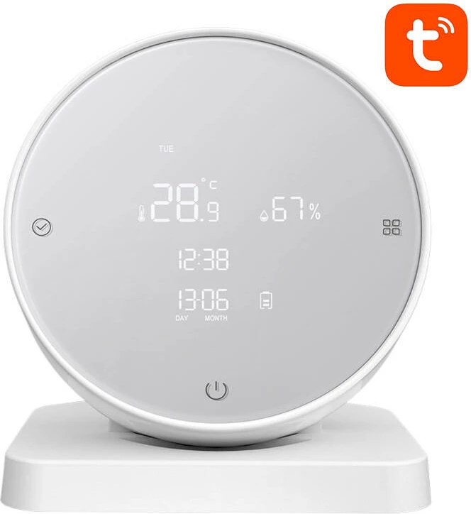 Sensor temperature dhe lagështie Avatto WHS20, Wi-Fi, me ekran LCD, i bardhë