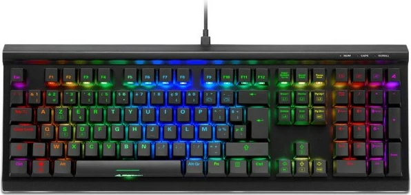 Tastierë mekanike Sharkoon SKILLER SGK40, RGB LED, Full-size, E zezë
