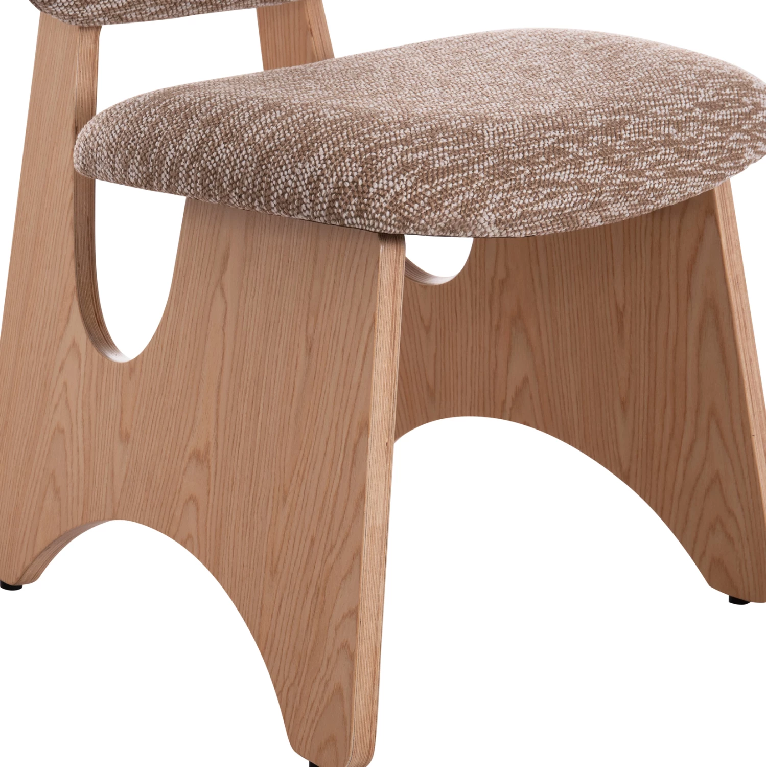 Karrige ngrënieje BELLISI, stof kafe, këmbë dru lisi, FH18248.01, 53x56x78cm, set prej 2 copë