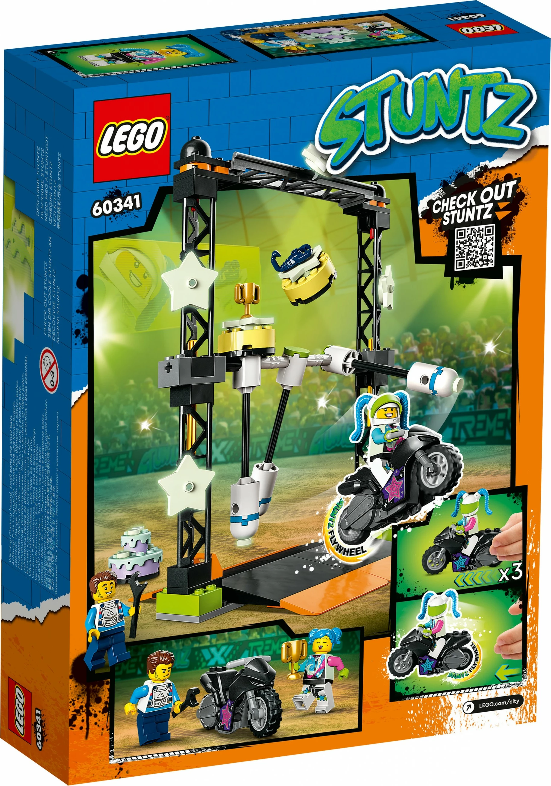 Set ndërtimi LEGO City The Knockdown Stunt Challenge, 117 pjesë, plastikë, shumëngjyrësh