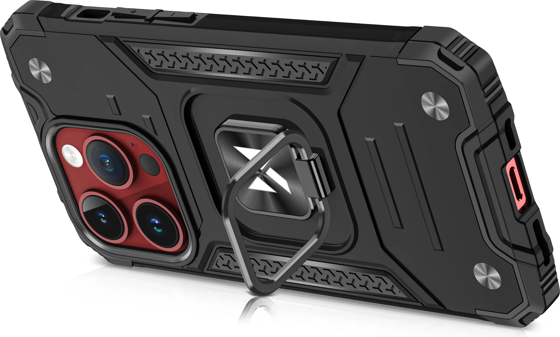 Mbështjellës Wozinsky Ring Armor për iPhone 15 Pro, me mbajtëse gishti dhe këmbë, Gold