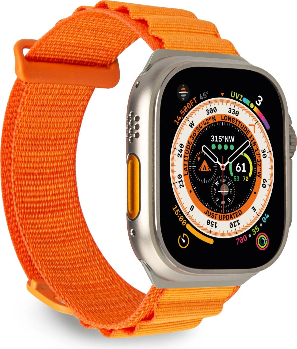 Rrip najloni për Apple Watch Puro Extreme, 42/44/45/49mm, Portokalli
