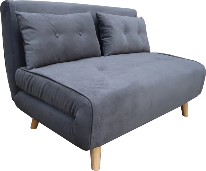 Divan-krevat dy vendësh, stof anthracite, 122x80x81cm