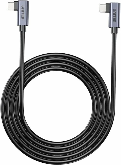 Kabllo USB-C Unitek 90°/90° PD 100W 1m, e zezë