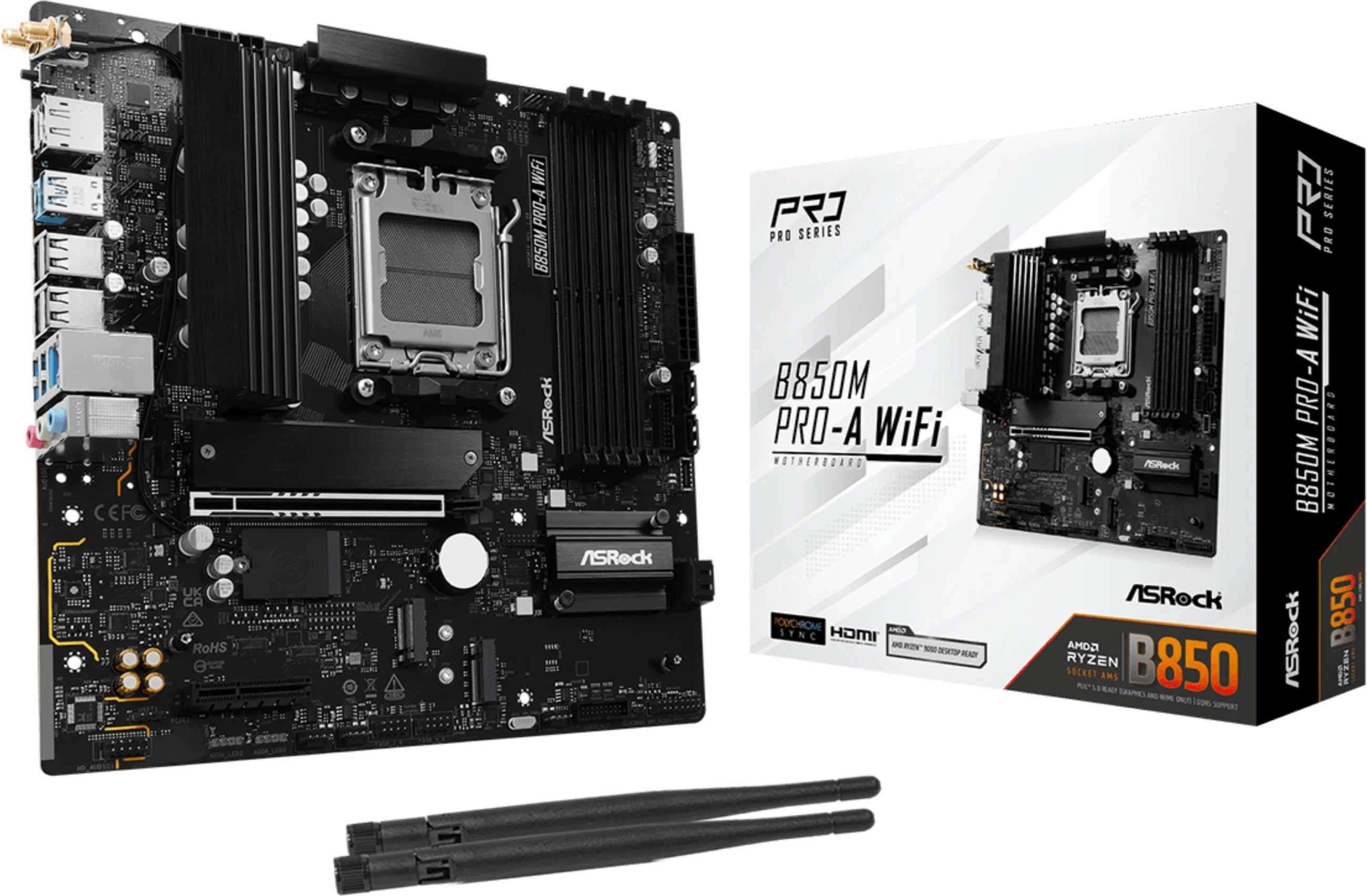 Pllakë amë ASRock B850M Pro-A WiFi, Socket AM5, DDR5, Wi-Fi 6E, PCIe 5.0