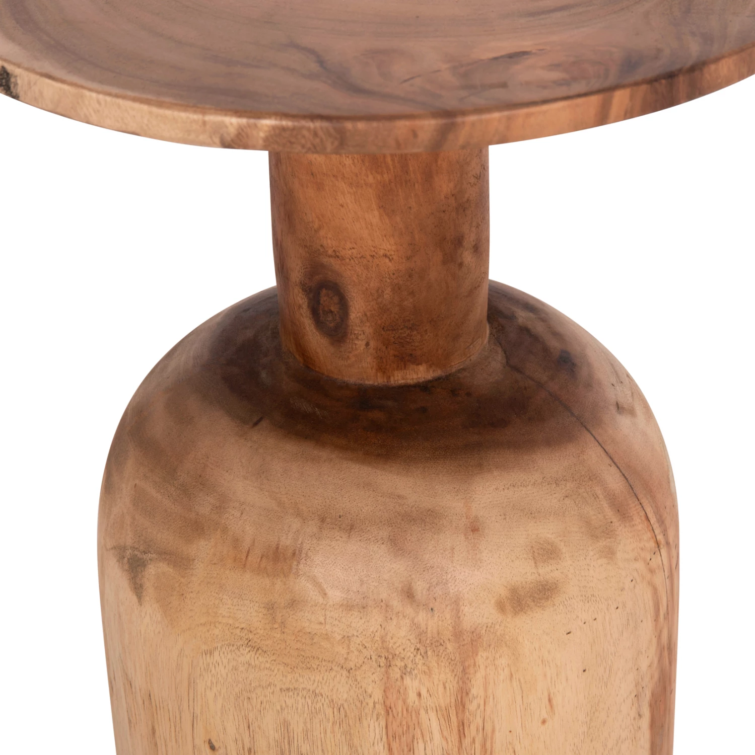 Tavolinë anësore e rrumbullakët PUMBE, dru suar natyral, FH9891.11, 40x50cm