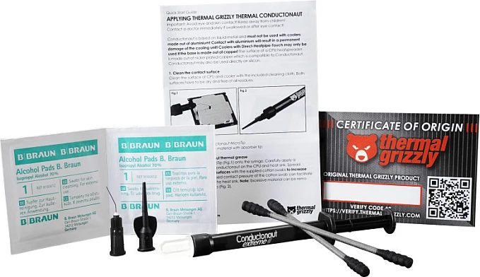 Pastë termike Thermal Grizzly Conductonaut Extreme 1 g, argjendtë