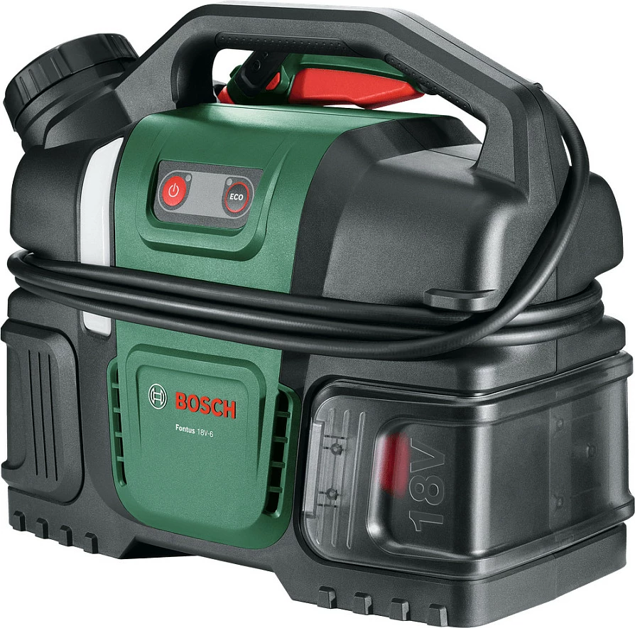 Pastrues me presion me bateri Bosch Fontus 18V-6, 18V Li-Ion, 20 bar, i gjelbër
